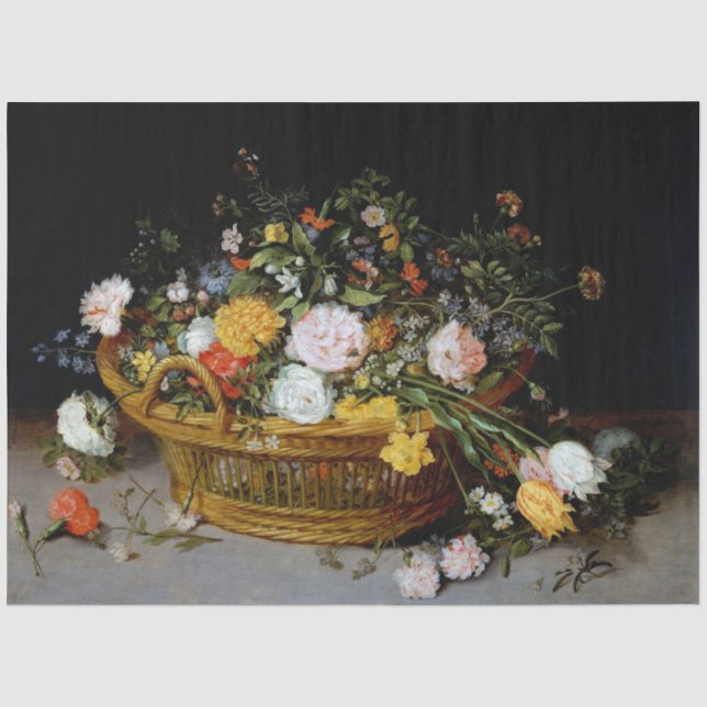 Basket of Flowers, Jan Brueghel the Younger Tissue Paper (Front)