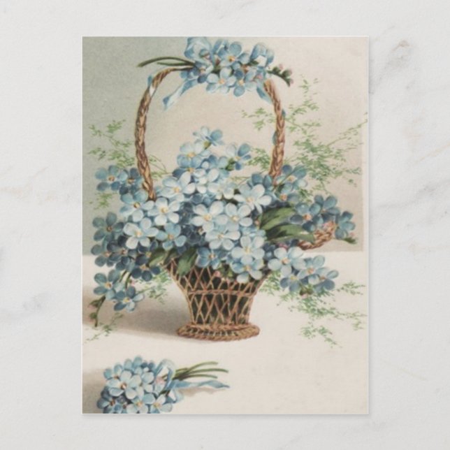 Basket of Forget-Me-Nots Mother's Day Card (Front)