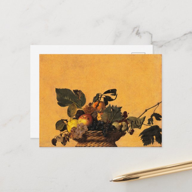 Basket of Fruit, Canestra di Frutta by Caravaggio Postcard (Front/Back In Situ)