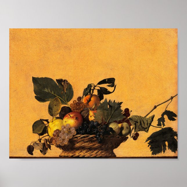 Basket of Fruit, Canestra di Frutta by Caravaggio Poster (Front)