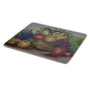 Basket  of fruits cutting board