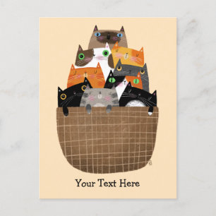 Basket of Kittens Postcard