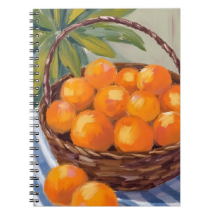 Basket of Oranges Fruit Citrus Painting Notebook