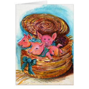 Basket of Piglets Card