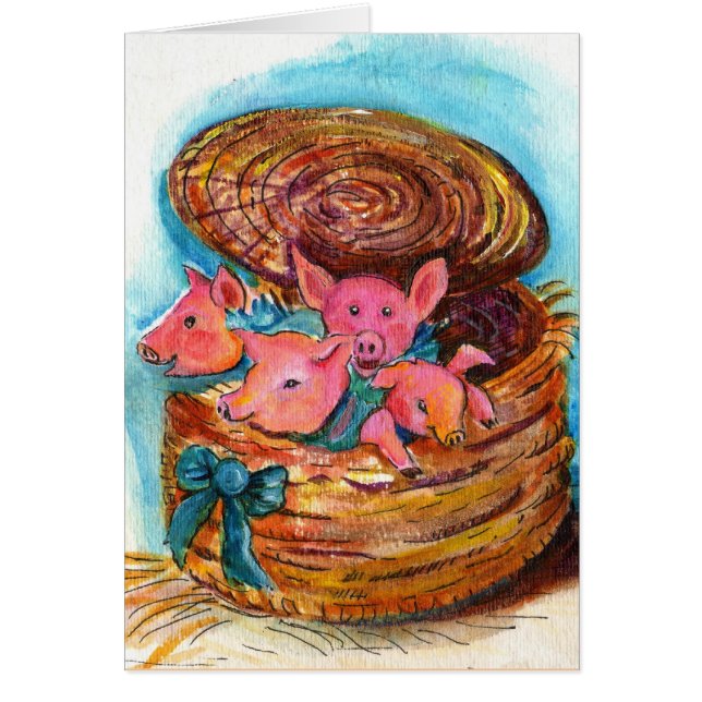 Basket of Piglets Card (Front)