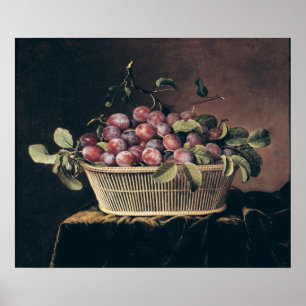 Basket of Plums Poster