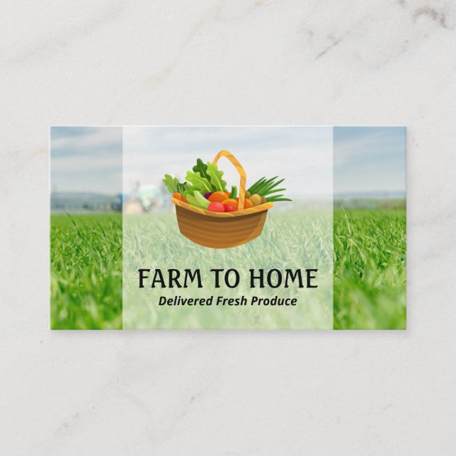Basket of Produce | Farmland Crops Business Card (Front)