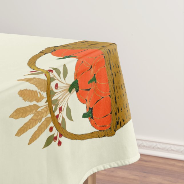 🍂Basket of Pumpkins and Autumn Wheat Tablecloth (In Situ)