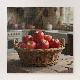 Basket of Red Apples Jigsaw Puzzle