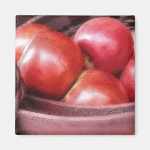 Basket Of Ripe Red Apples Magnet