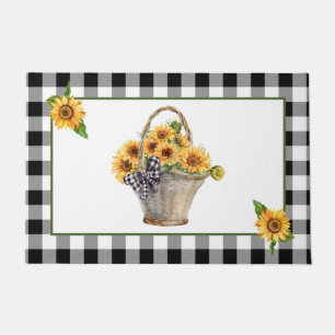 Basket of sunflowers  doormat