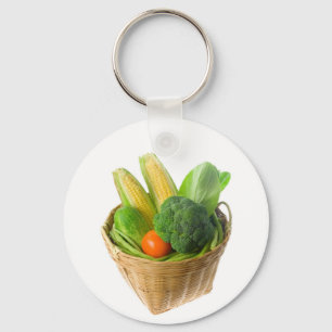 Basket of vegetables keychain