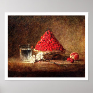 Basket of Wild Strawberries by Chardin Poster