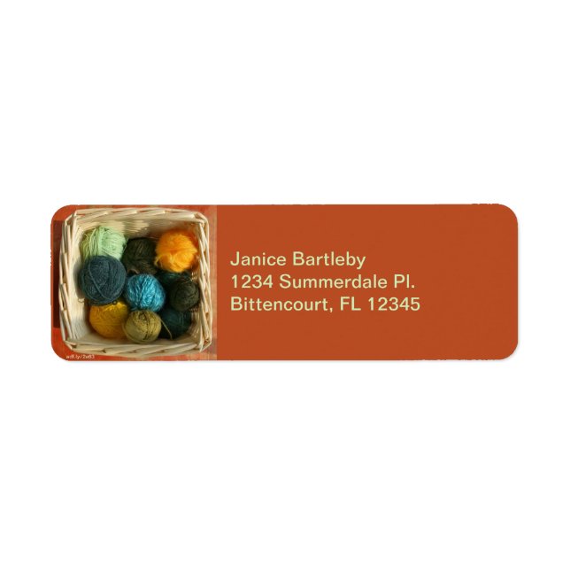 Basket of Yarn Return Address Labels (Front)