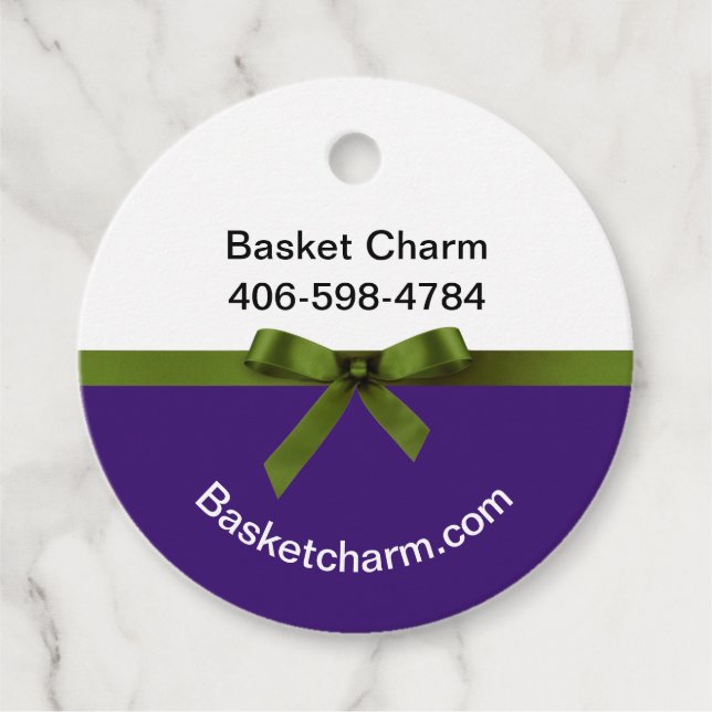 Basket Service Classy Favour Tags (Front)