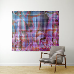 Basket style on tones of dark pink, lilac, purple tapestry