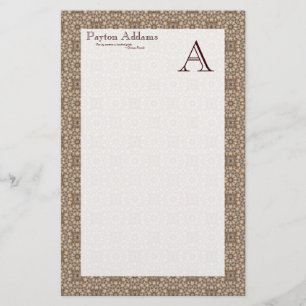 Basket Weave Art Pattern 1 • Monogram Stationery