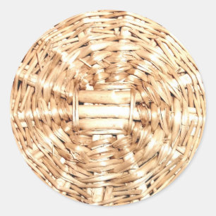 Basket Weave Classic Round Sticker