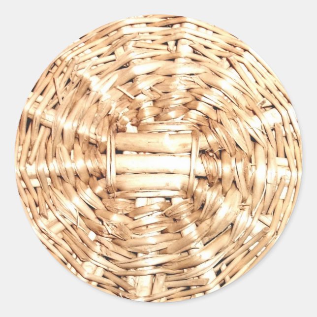 Basket Weave Classic Round Sticker (Front)