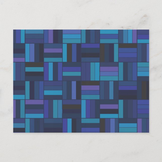 Basket Weave Dark Blue Postcard (Front)