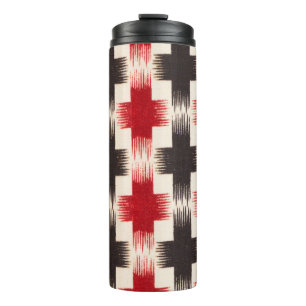 Basket Weave Pattern red and black Abstract art Thermal Tumbler