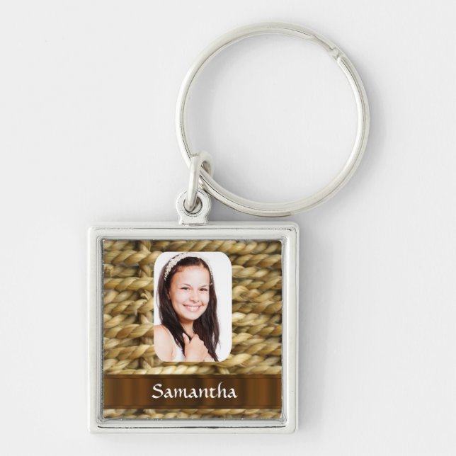 Basket weave photo template keychain (Front)