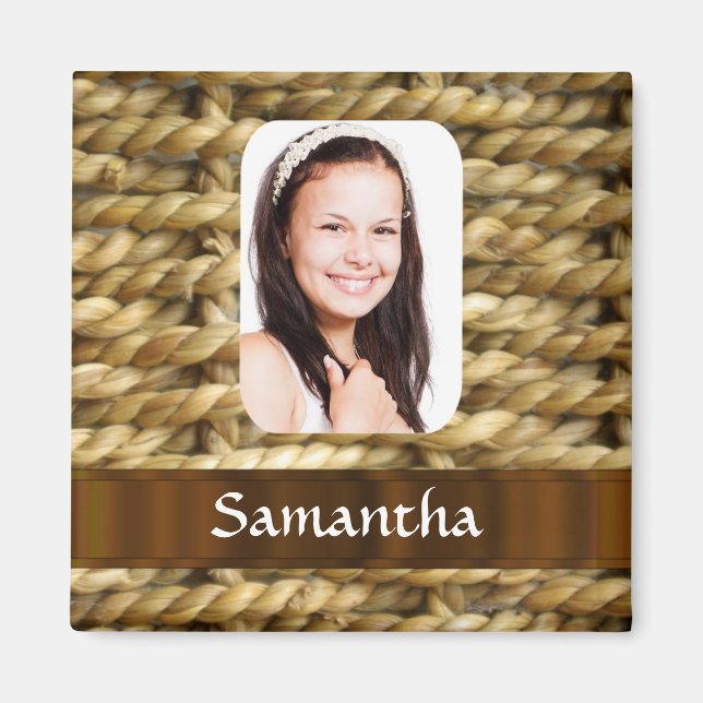 Basket weave photo template magnet (Front)