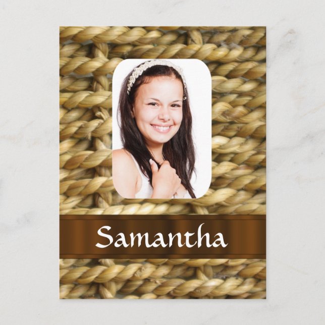 Basket weave photo template postcard (Front)