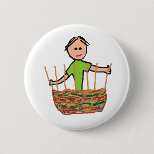 Basket Weaving 2 Inch Round Button