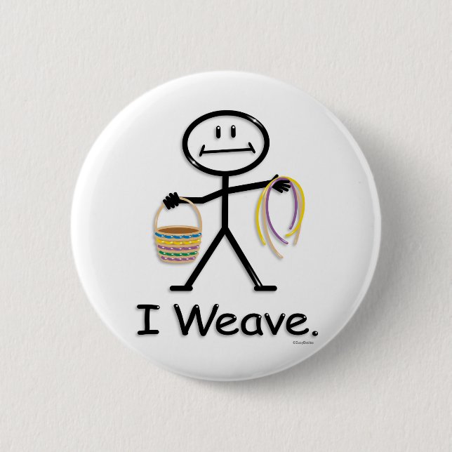 Basket Weaving 2 Inch Round Button (Front)