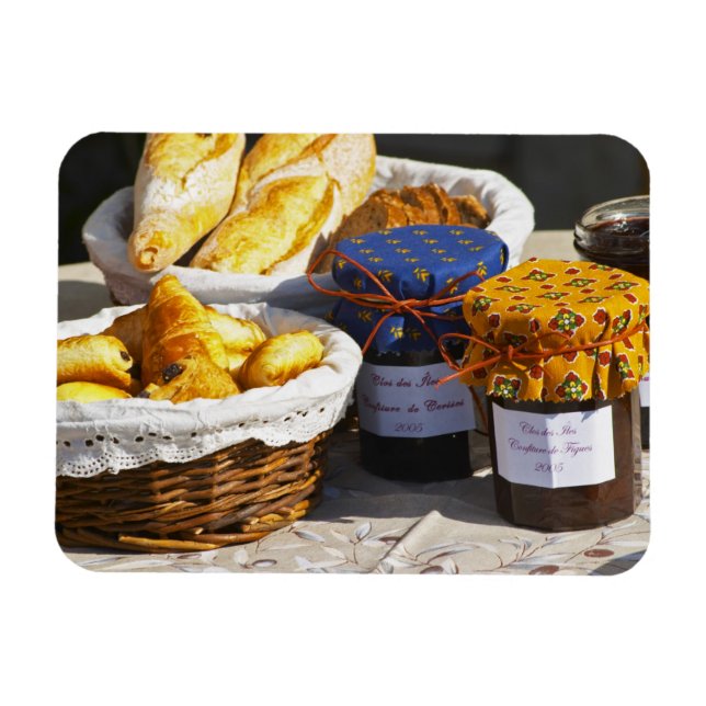 Basket with croissants and chocolate breads. magnet (Horizontal)