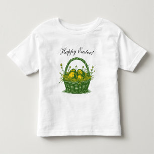 Basket with Easter Eggs   Happy Easter Toddler T-shirt