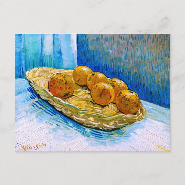 Basket with Six Oranges Van Gogh Fine Art Postcard (Front)