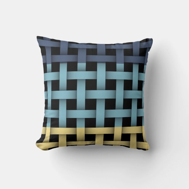 Basket woven plaid pattern cushion (Front)
