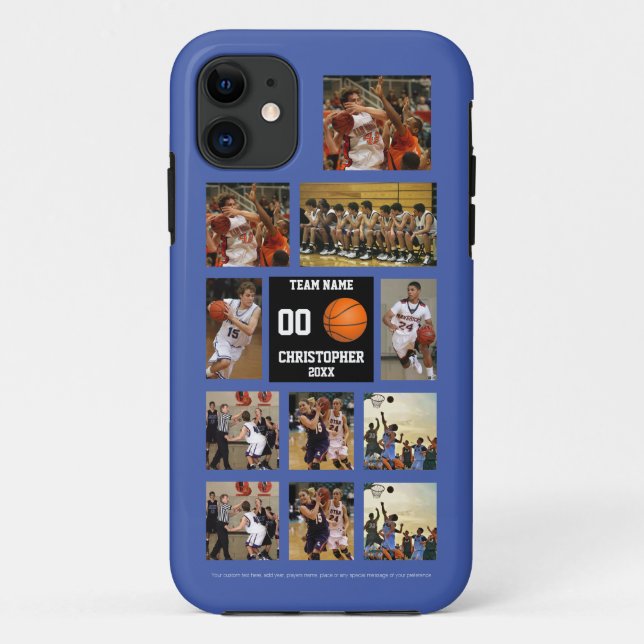 Basketball 11 Photo Collage personalized black Case-Mate iPhone Case (Back)