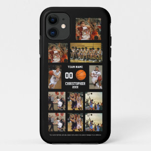 Basketball 11 Photo Collage personalized black Case-Mate iPhone Case