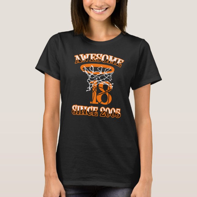 Basketball 18th Birthday Shirt For Boys Awesome Si (Front)