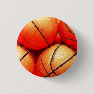 Basketball 1 Inch Round Button