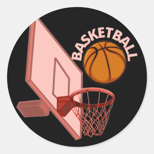 Basketball 2  classic round sticker (Front)