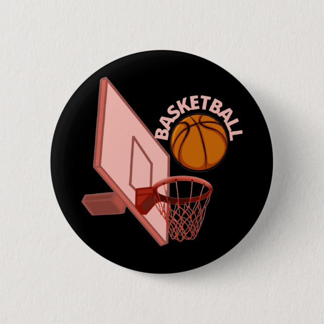 Basketball 2  inch round button (Front)