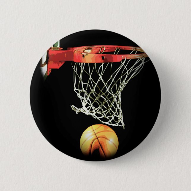 Basketball 2 Inch Round Button (Front)