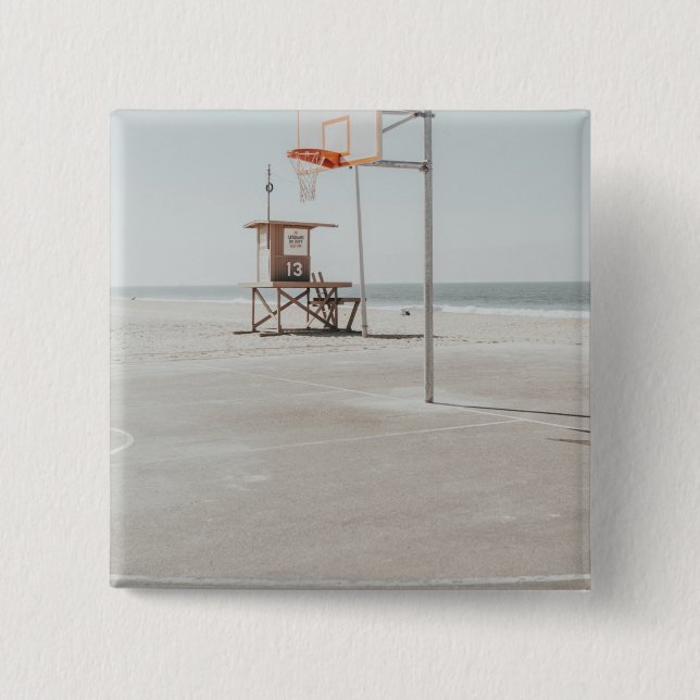 Basketball 2 Inch Square Button (Front)