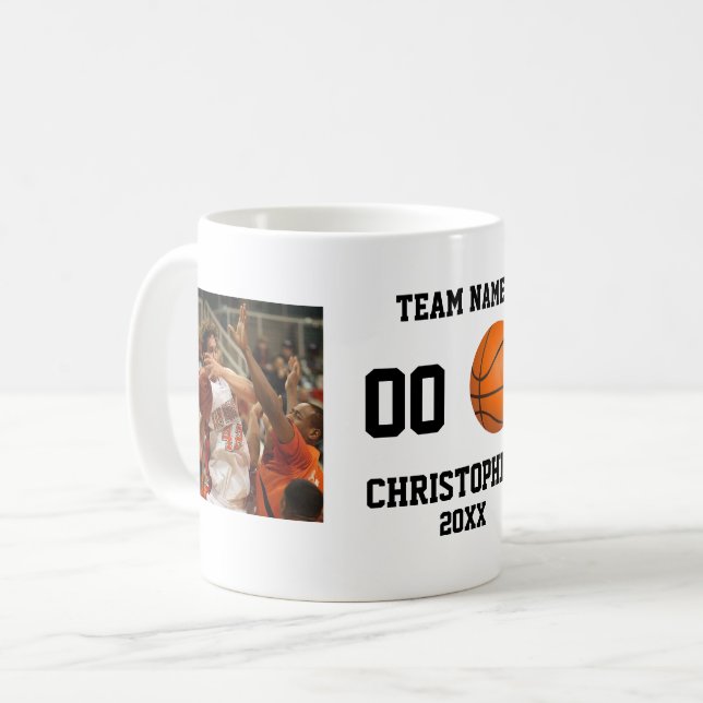 Basketball 2 Photo Collage Coffee Mug (Front Left)