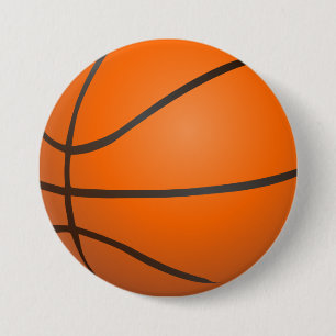 Basketball 3 Inch Round Button