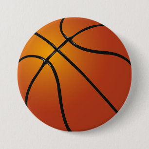 Basketball 3 Inch Round Button