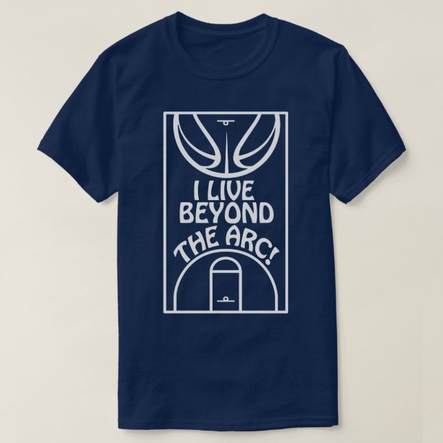 Basketball 3 Point Shooter Beyond the Arc Three Po T-Shirt (Design Front)