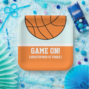 Basketball 3rd Birthday Paper Plate