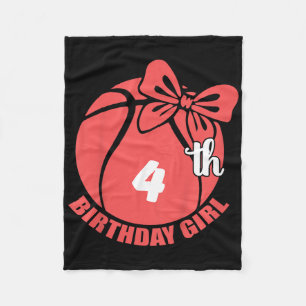 Basketball 4th Birthday Basketball Player Fleece Blanket