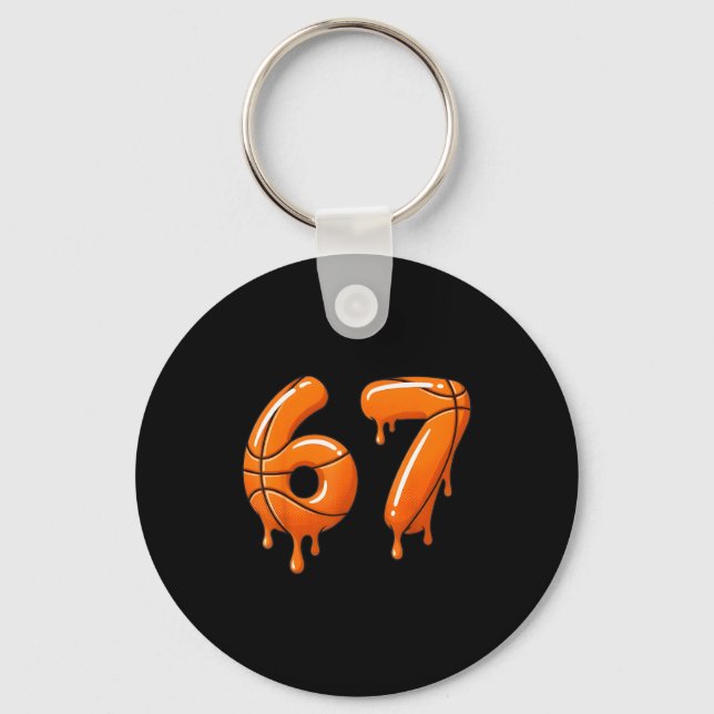 Basketball 67 Meme Funny Cool Slam Dunk For Boys K Keychain (Front)