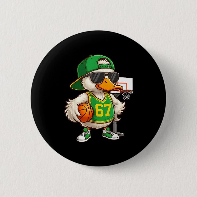 Basketball 67 Six Seven Funny Basketball Meme Drip 2 Inch Round Button (Front)